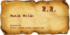 Matók Milán névjegykártya